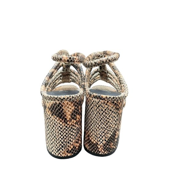 Free People Colette Sandals Size 9 Leather Strappy Platform Heel Python New boho - Picture 5 of 7